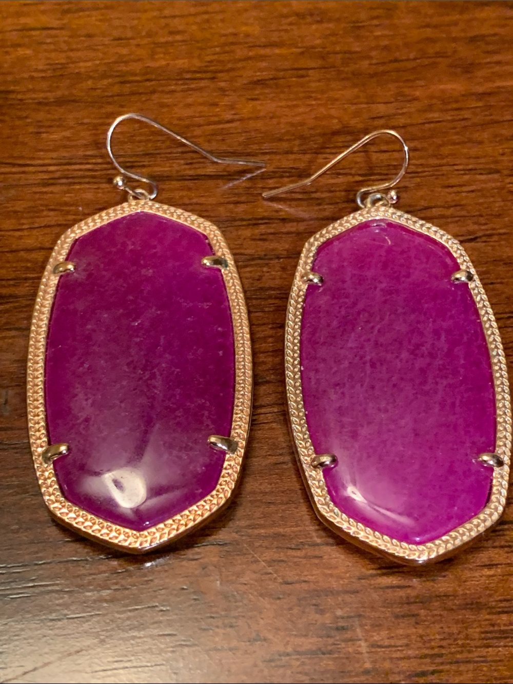 Authentic, absolutely stunning purple golden plated earrings, like new, must !